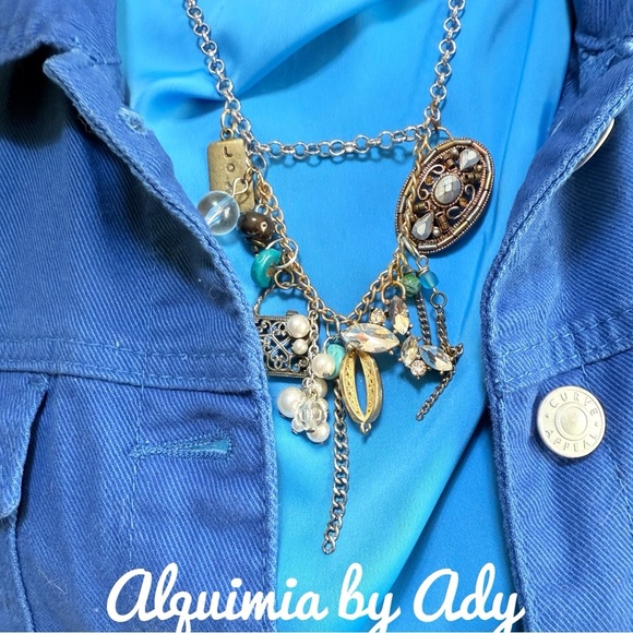 Layered turquoise charms necklace - Picture 3 of 3